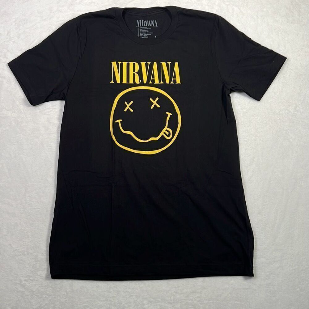 Nirvana Smiley‎ face corporate rock concert release double sided T-shirt Men L